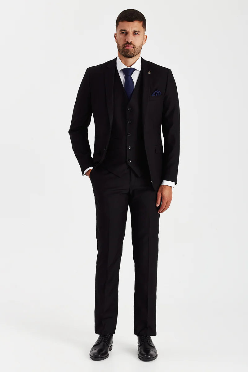 Father & Son Matching 3-Piece Suit Set - Parker - Black
