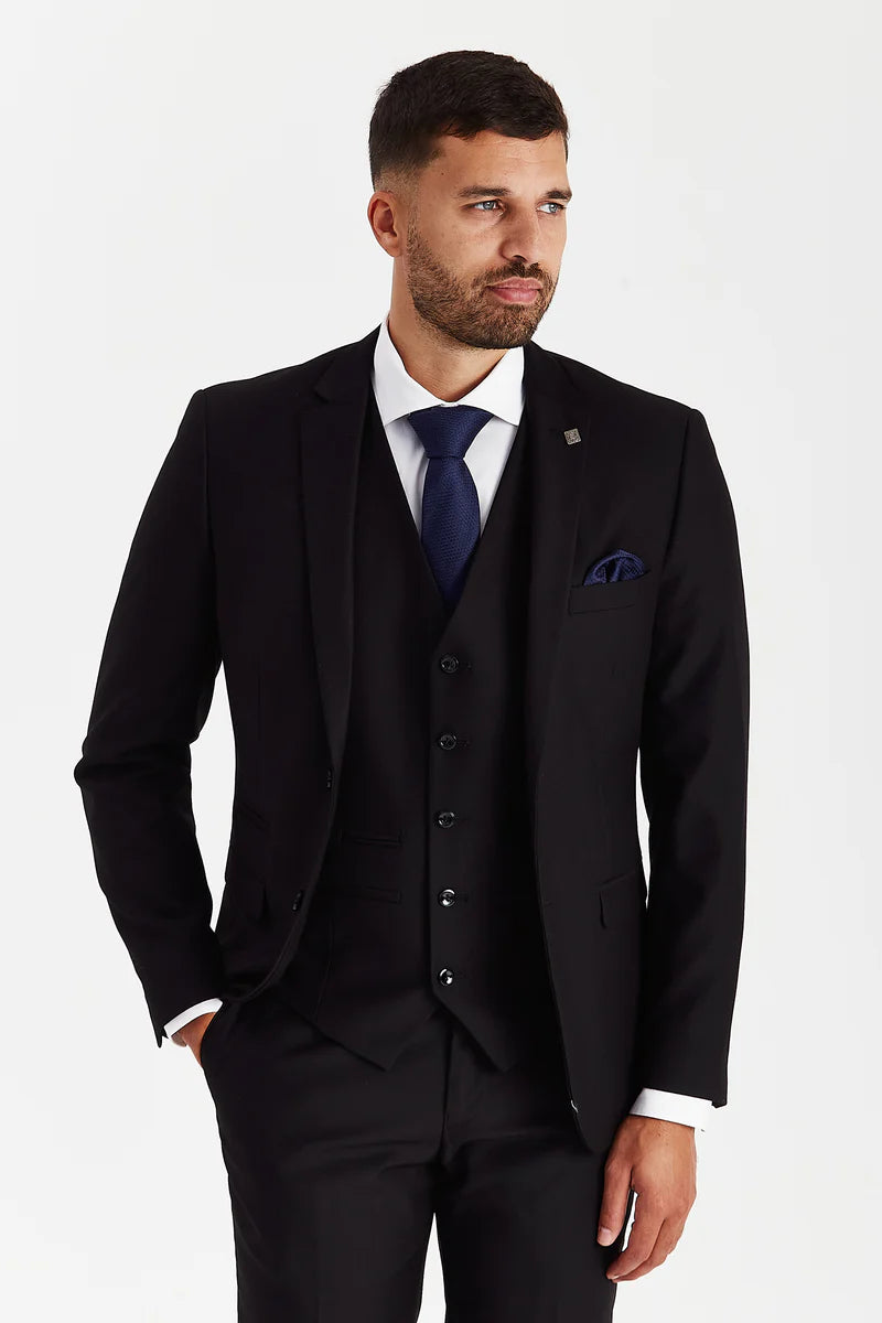Father & Son Matching 3-Piece Suit Set - Parker - Black