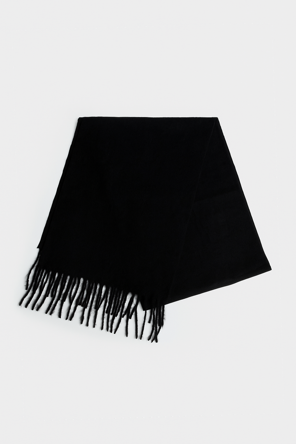 Men’s Soft Fringe Knit Scarf - Black