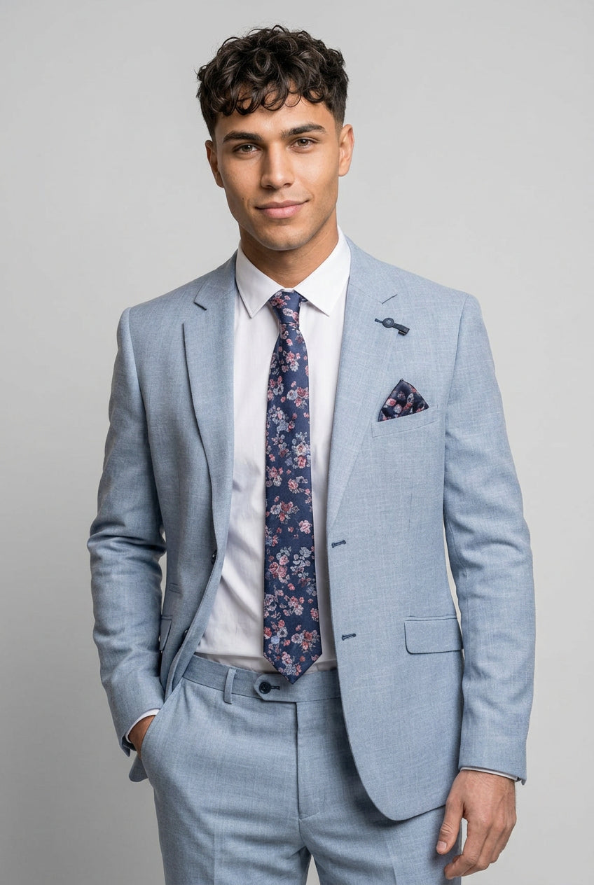 Miami Sky Blue 2-Piece Prom Suit