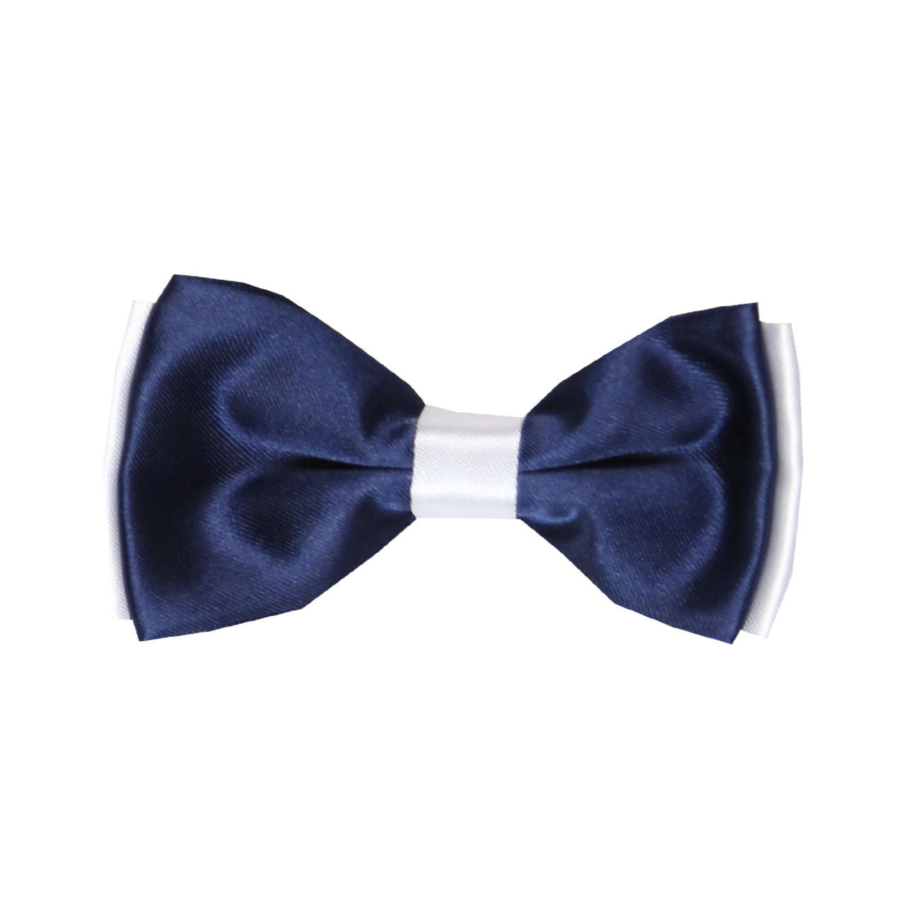 Boys Pre-Tied Adjustable Neck Strap Bowtie & Hanky Set - Black - White