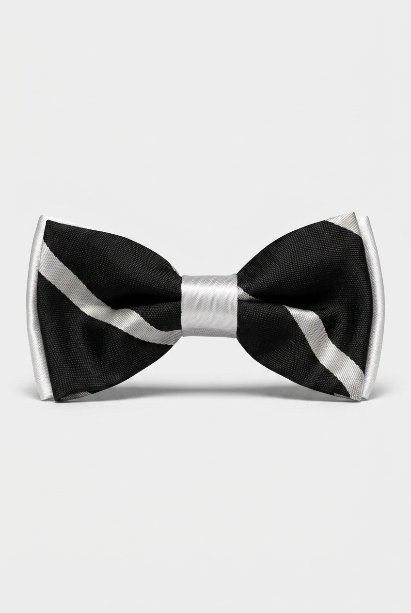 Premium Boys' Pre-Tied Bow Tie - Adjustable Formal Bow Tie for Weddings, Parties & Special Occasions - Black and White