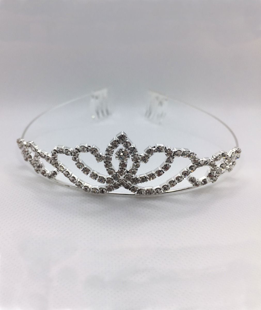 Sparkling Crystal Tiara Crown for Girls - Silver