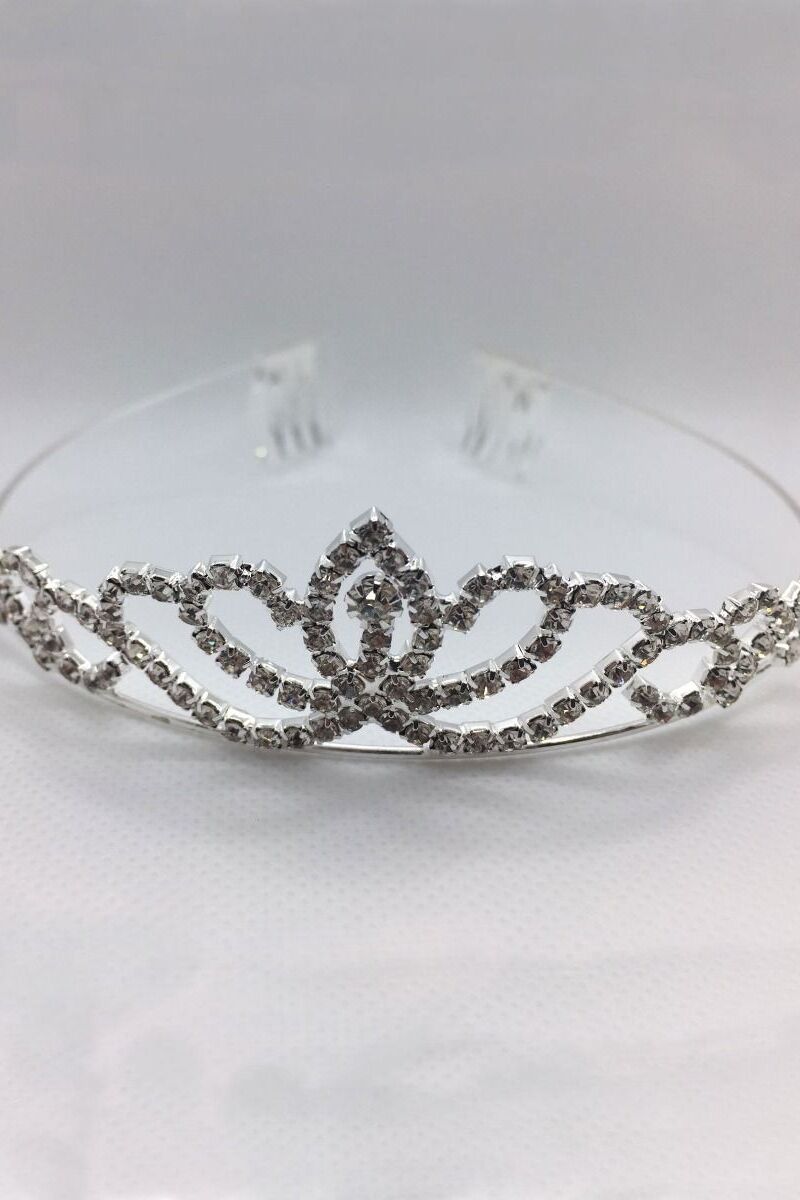Sparkling Crystal Tiara Crown for Girls - Silver