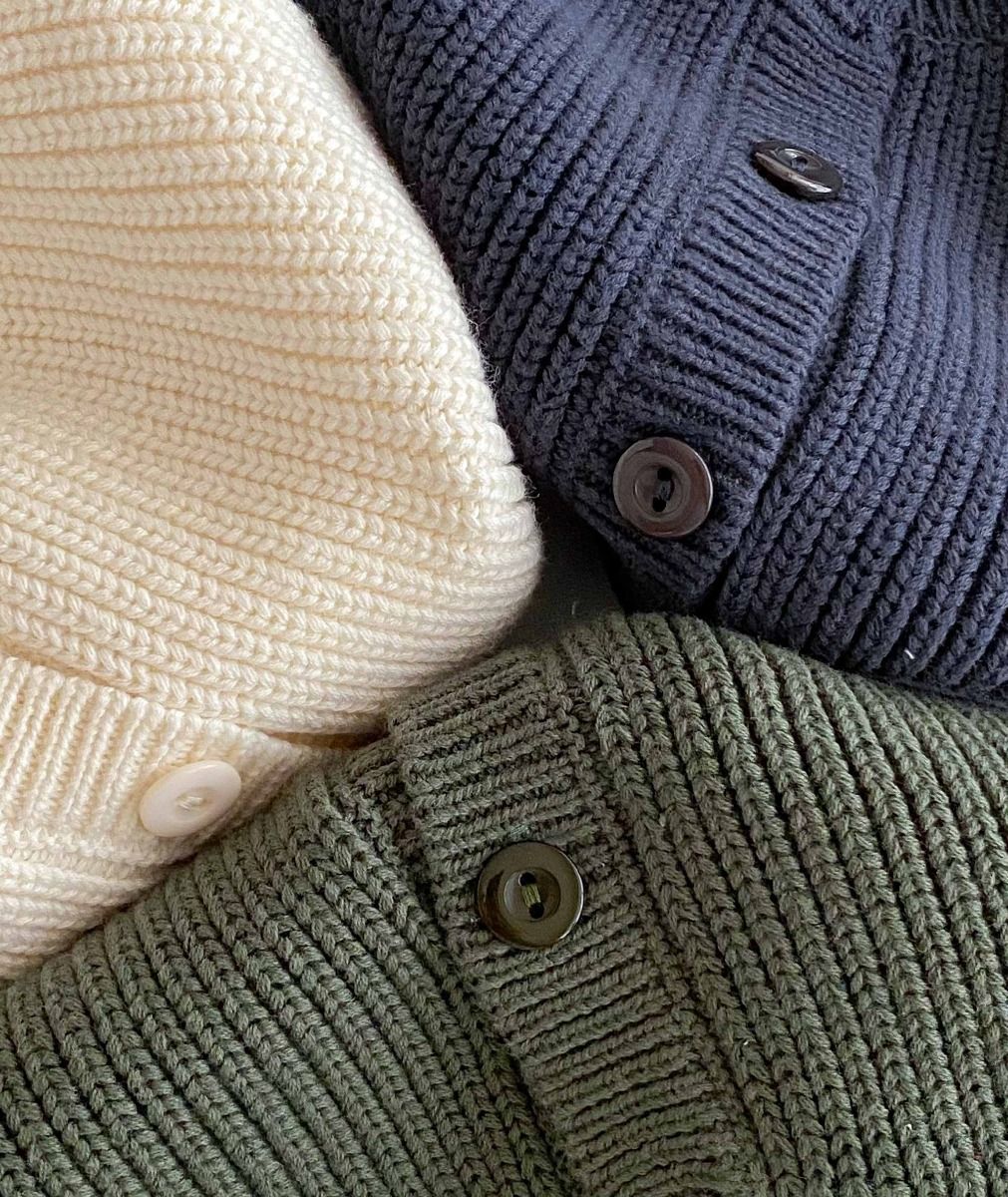 Unisex Baby 2-Piece Ribbed Knit Cardigan & Trousers Lounge Set - Available colors