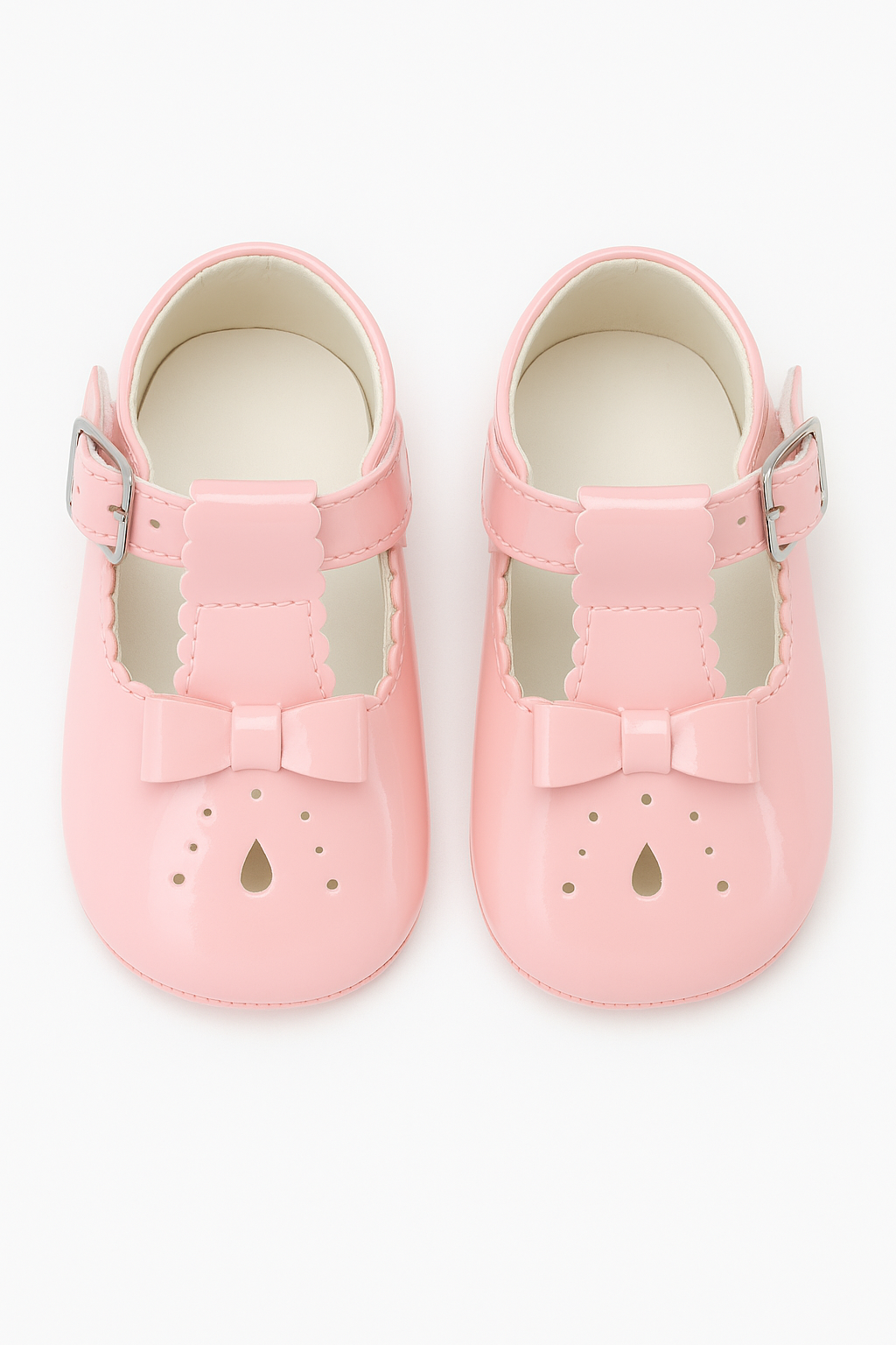 Unisex Baby Patent Shoes - HARPER - Pink Front Picture