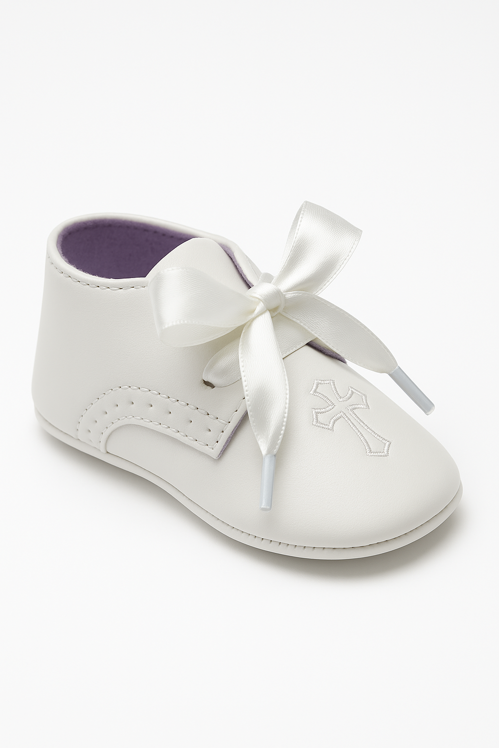 Unisex Christening Baby Pre-Walkers Shoes - 912 - Ivory Side Picture