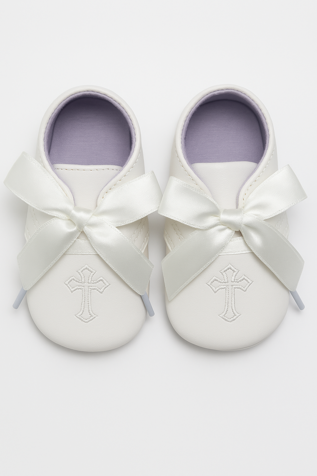 Unisex Christening Baby Pre-Walkers Shoes - 912 - White Front Picture