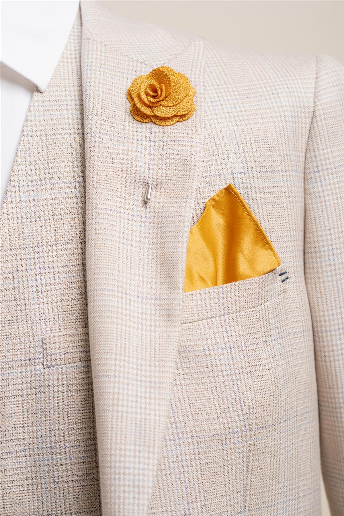 Unisex Flower Suit Blazer Lapel Pin - Gold