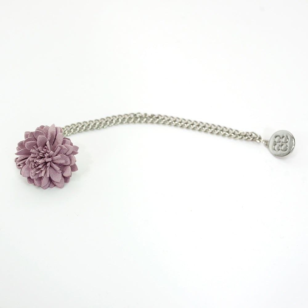 Unisex Flower Chain Brooch Suit Accessory - Purple