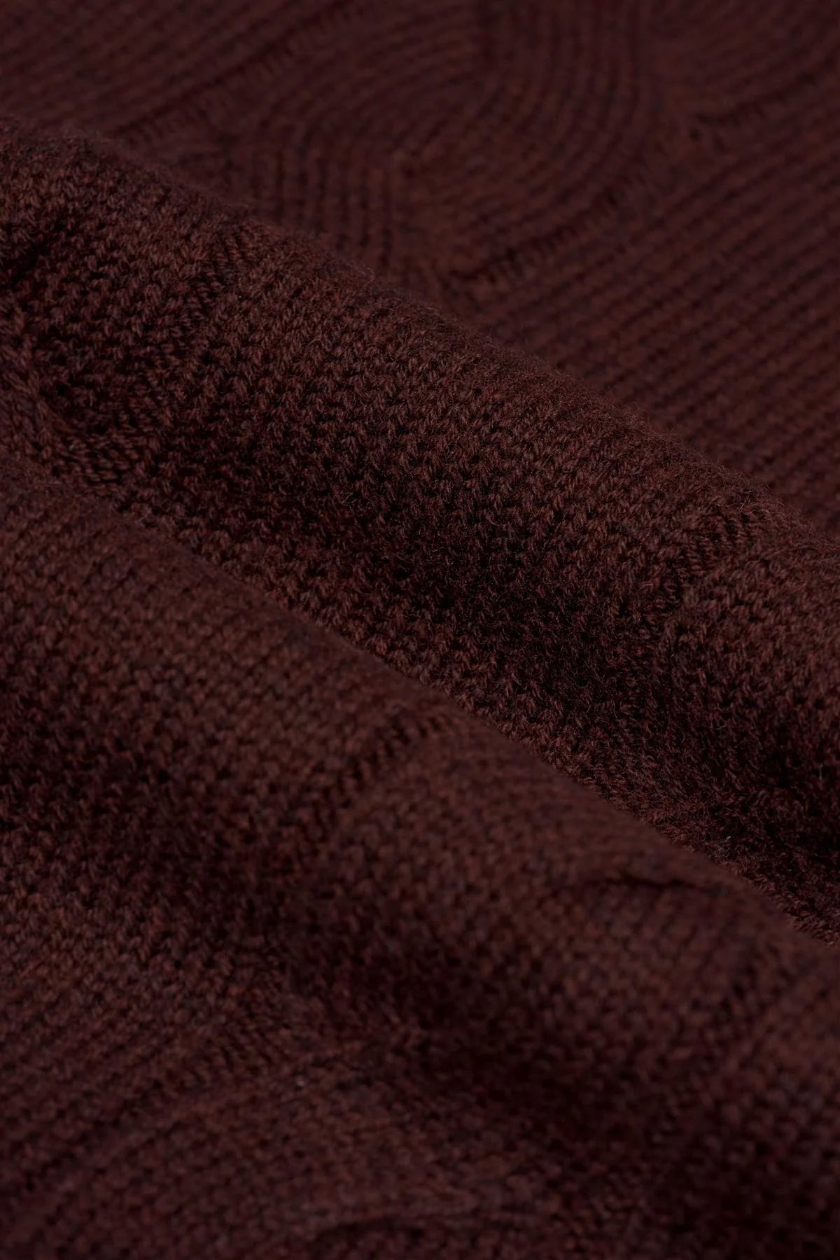 Men’s Wool-Cotton Cable Knit Roll Neck Jumper - Archie - Wine