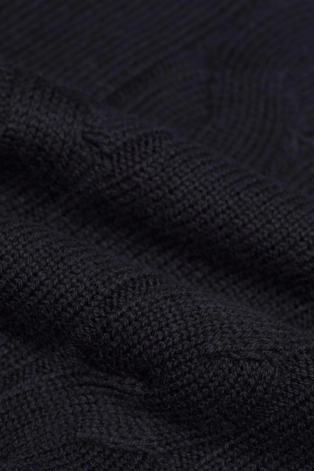 Men’s Wool-Cotton Cable Knit Roll Neck Jumper - Archie - Navy