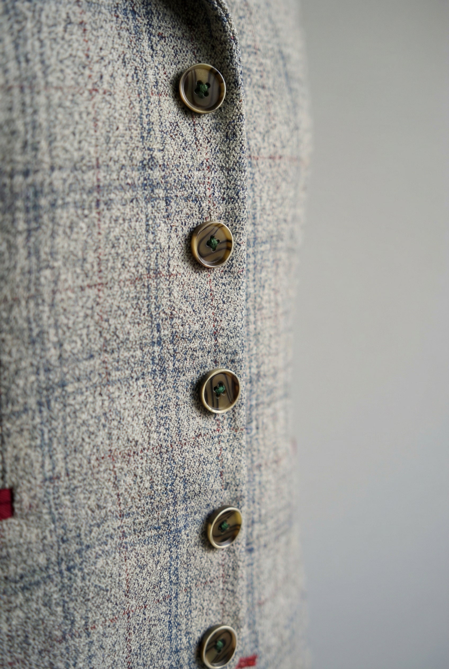 Men's Tweed Check Slim Fit Grey Suit - ANDREW - Grey