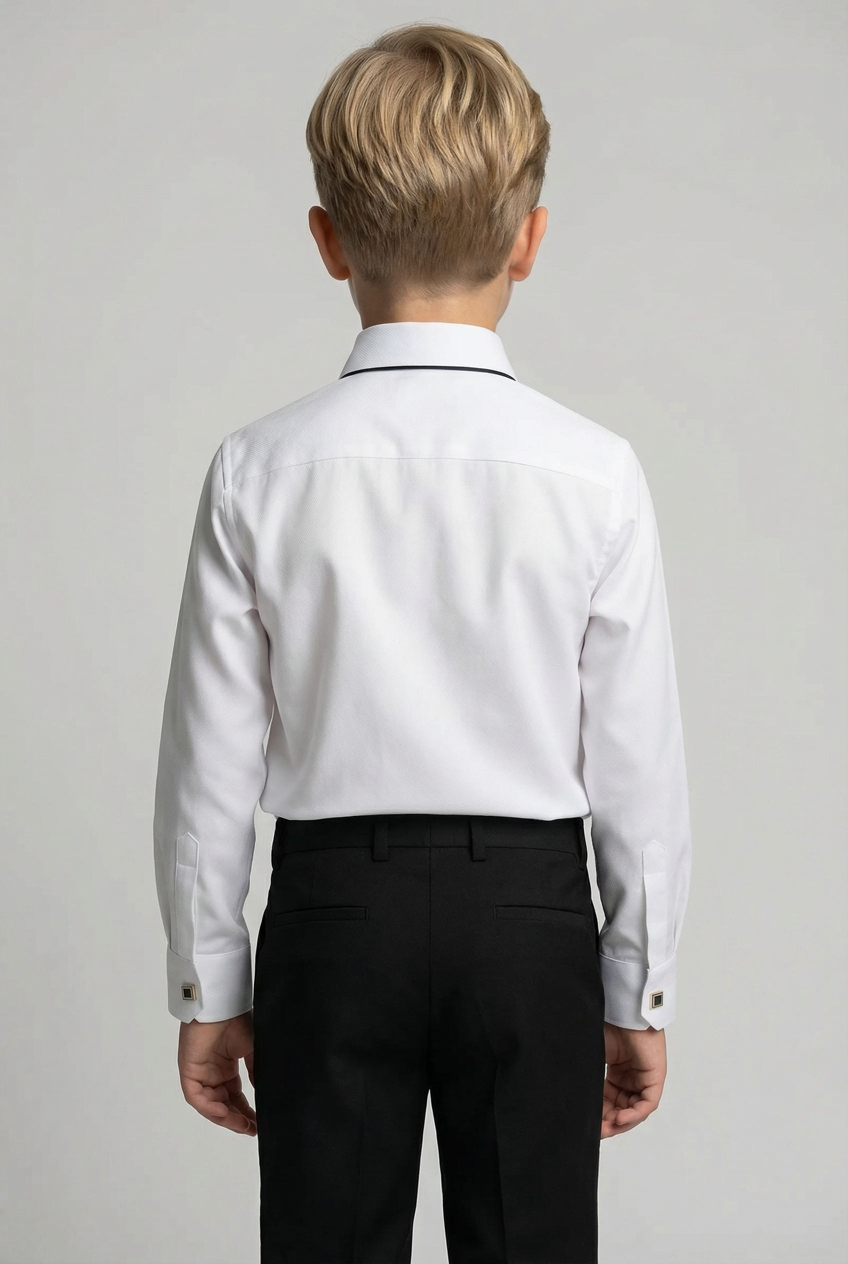 Boys’ Cotton Cufflink Formal Shirt - Harput- White