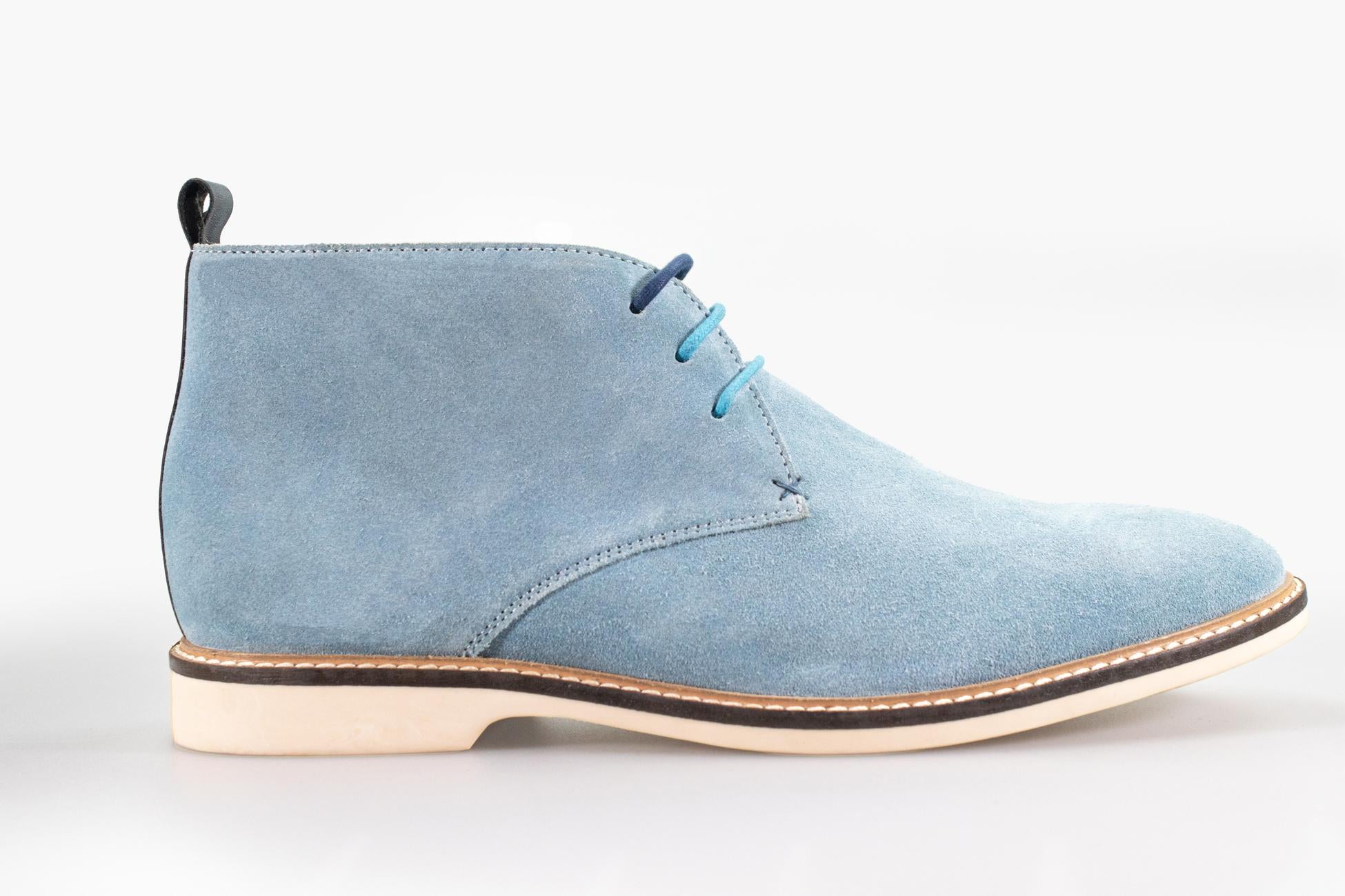 Men's Suede Chukka Boots - SAHARA - Sky Blue