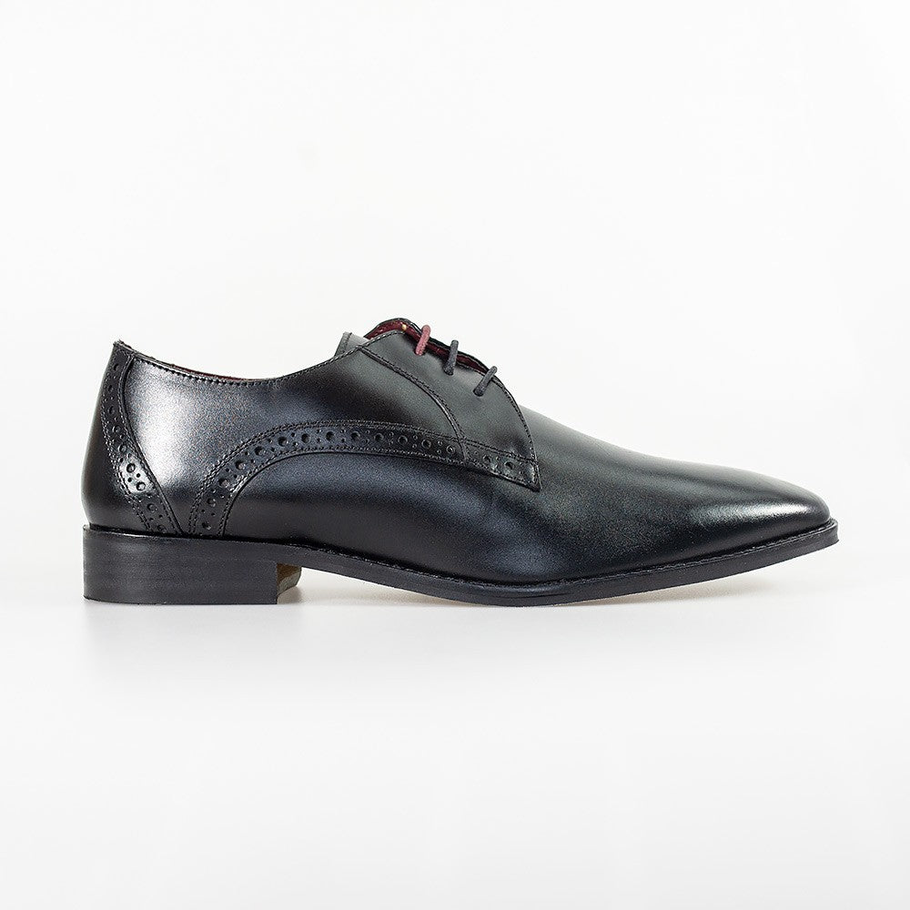 Men's Leather Derby Shoes - JOHN - Black