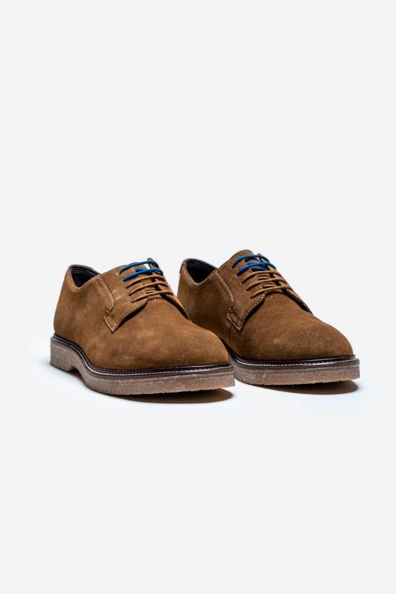 Men's Suede Lace up Shoes - RICHMOND - Tan Brown