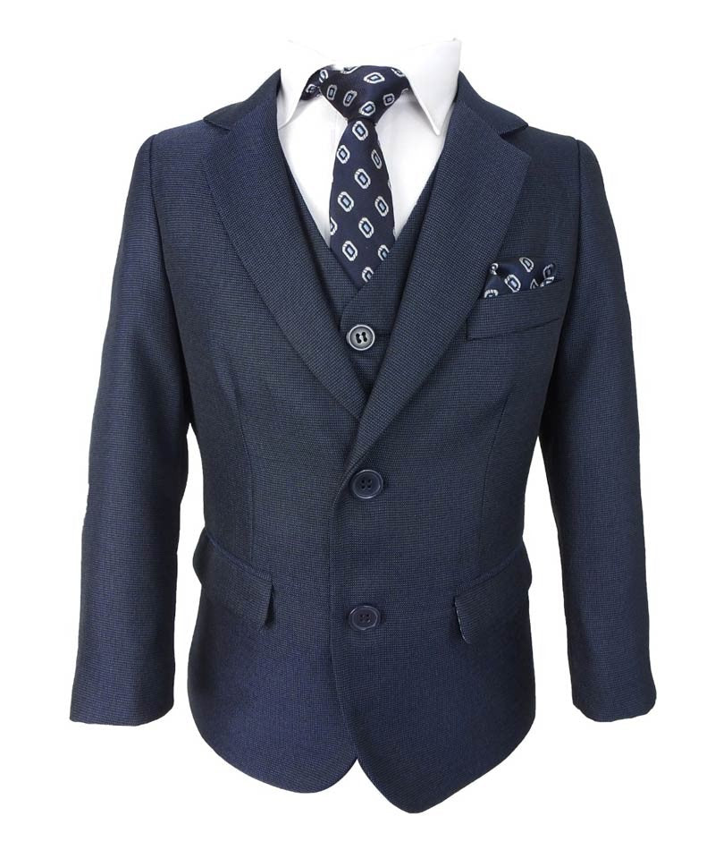 Boys Regular Fit All In One Suit - Dark Blue