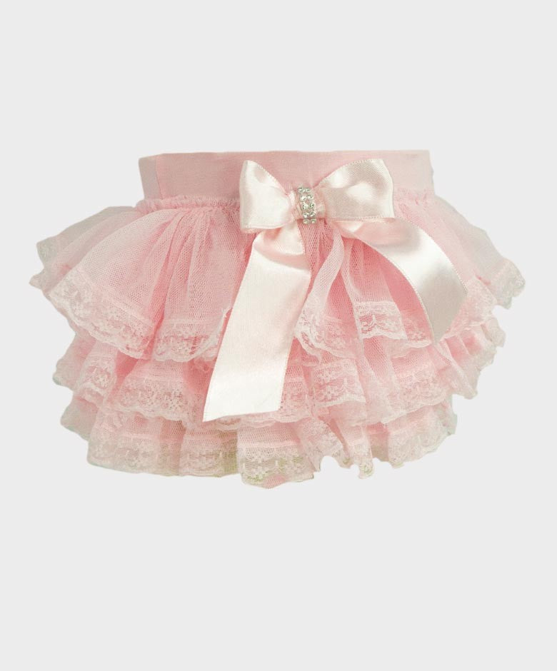 Baby Girls Ruffled Lace  bloomers - Pink