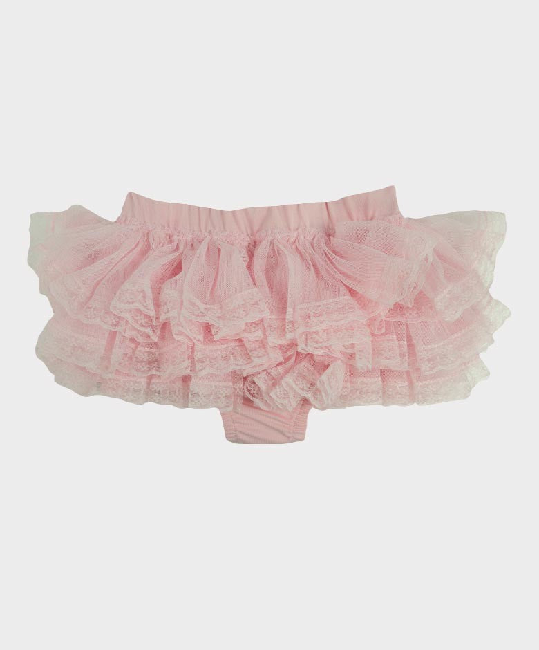 Baby Girls Ruffled Lace  bloomers - Pink