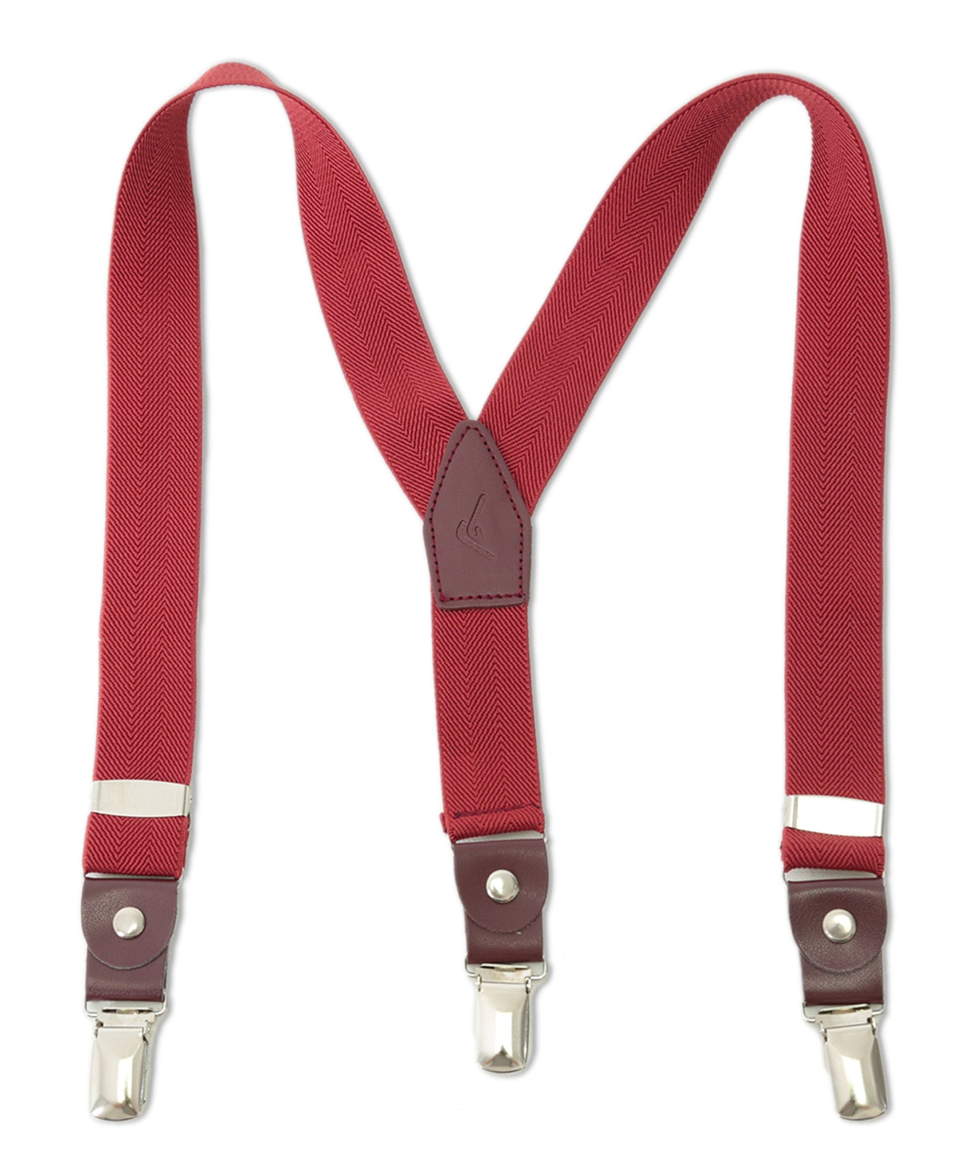 Boys Adjustable Y-Shape Suspenders - Burgundy