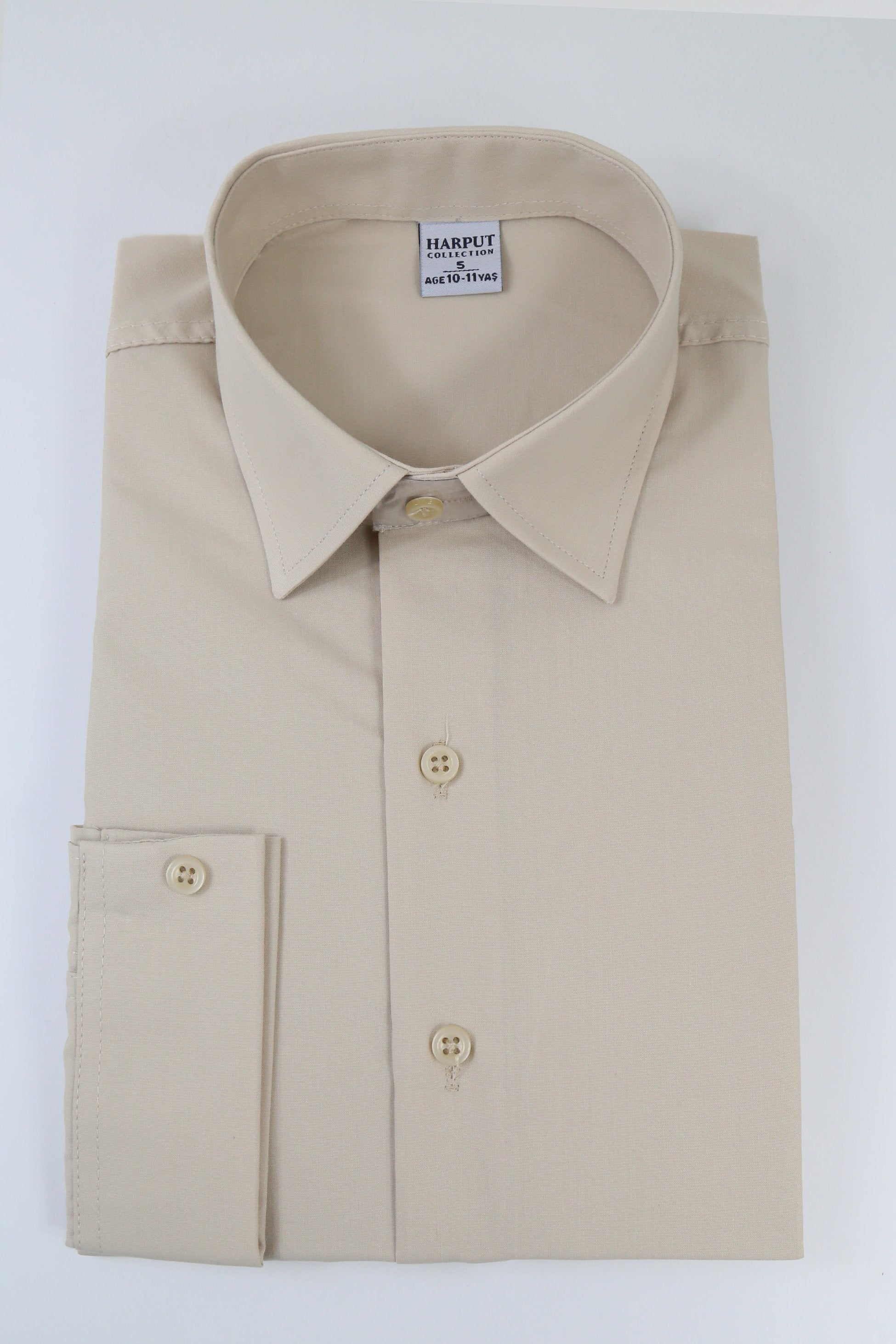 Boys Classic Collar Dress Shirt - Harput - Beige