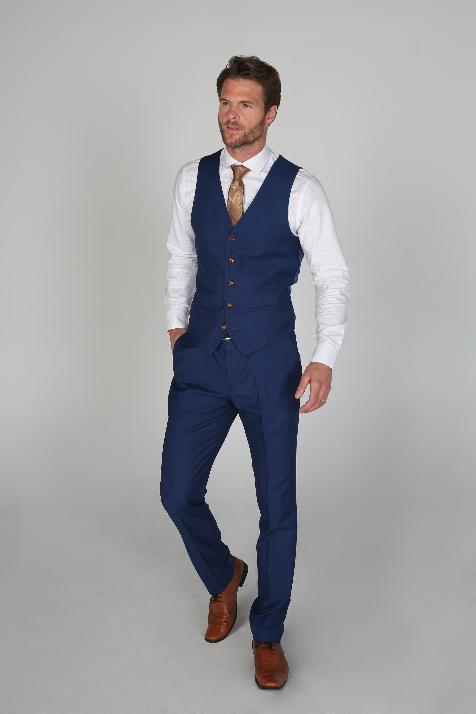 Men's Tailored Fit Blue Suit - MAYFAIR - Royal Blue