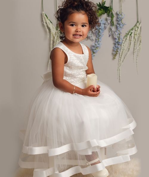 Ivory Sequin and Tulle Dress for Girls and Babies – JORJA - Ivory