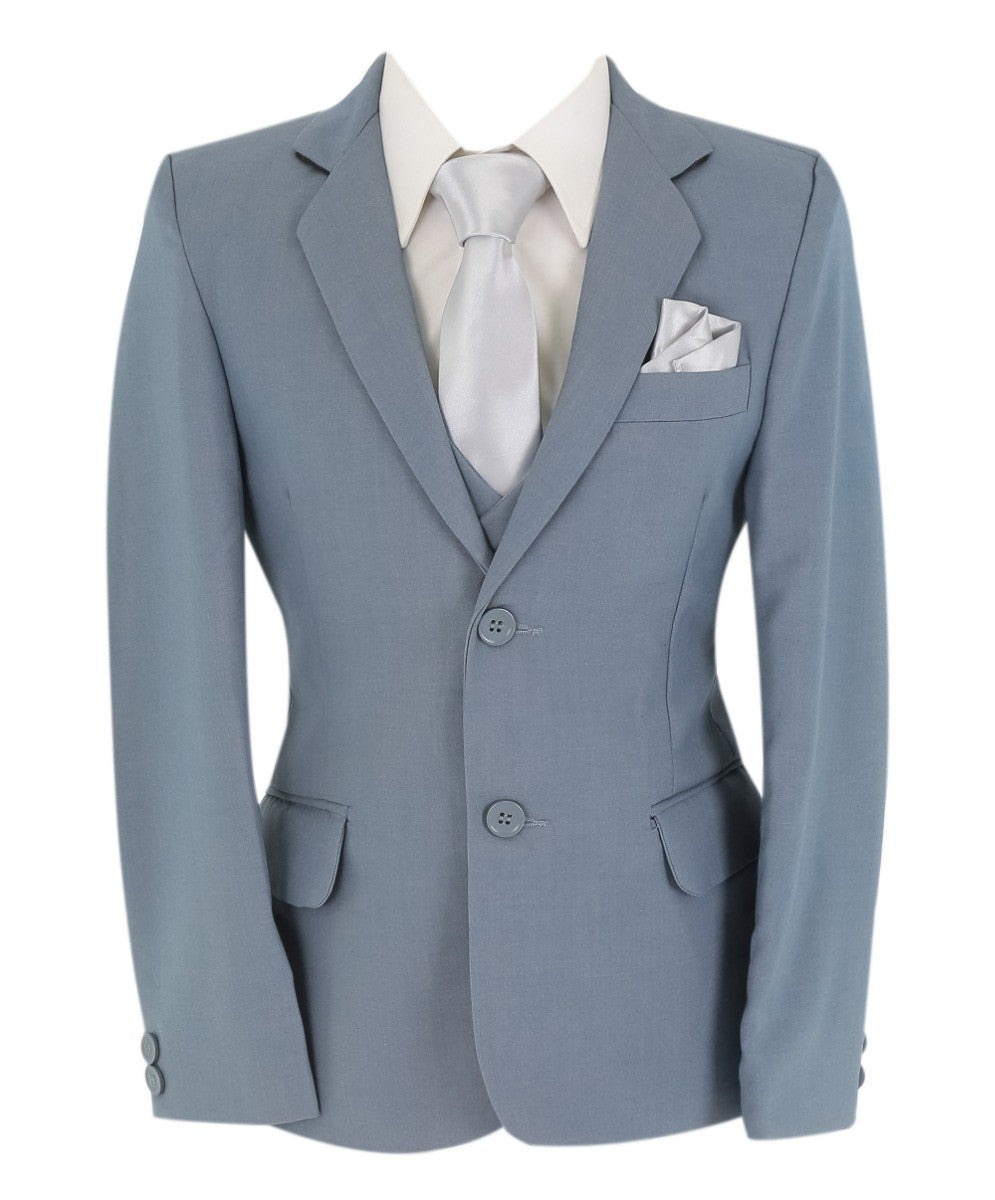 Boys 6 Piece All In One Formal Suit Set - RUN - Light Grey