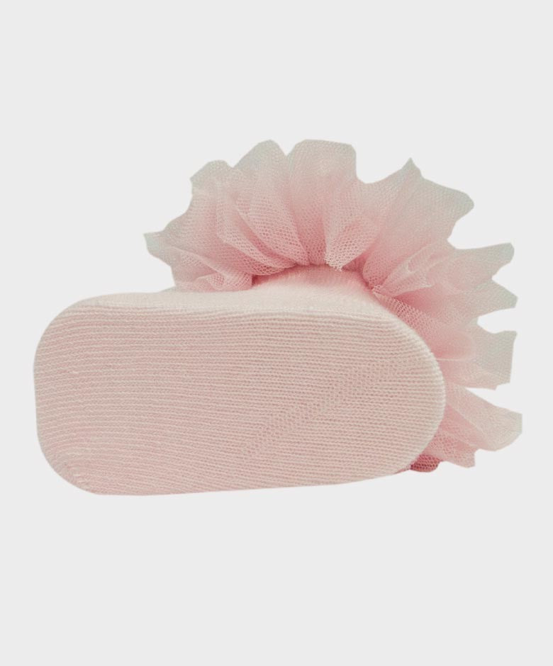 Baby Girls Ruffle Bow Frilly Ankle Socks - Pink