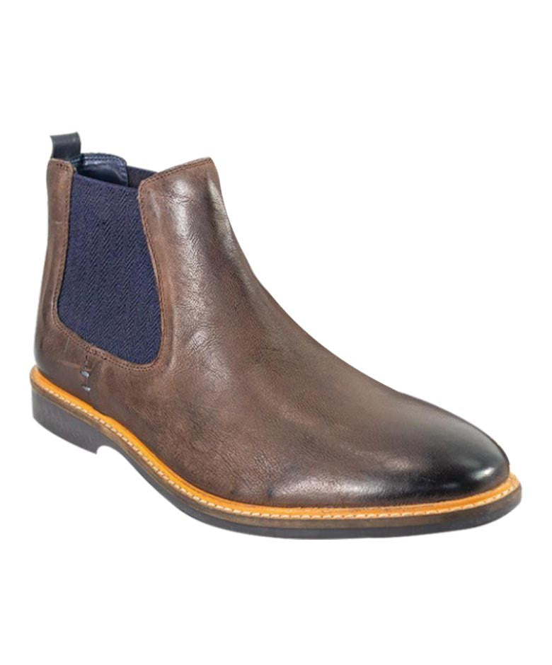 Men's Slip On Chelsea Boots - ARIZONA - Rust Brown