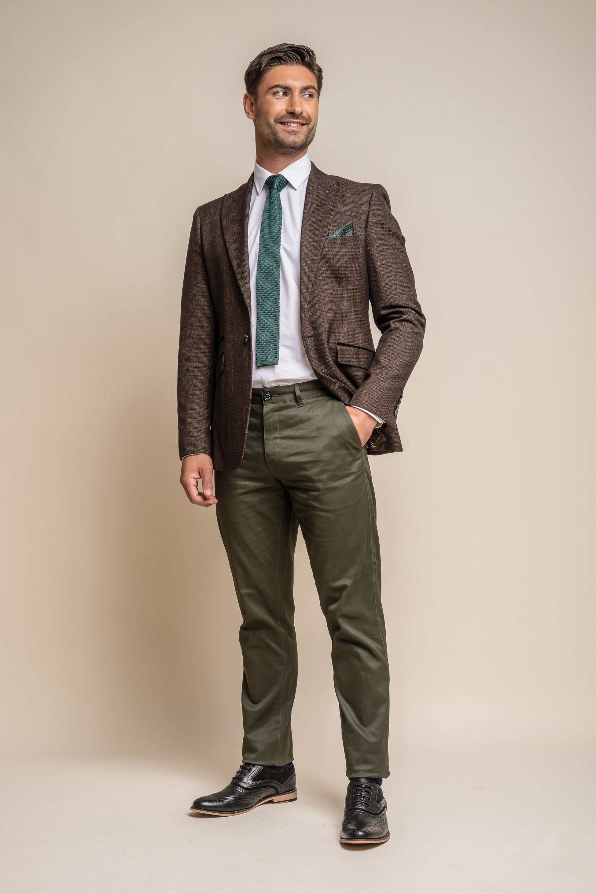 Men's Casual Cotton Chino - DAKOTA - Olive Green