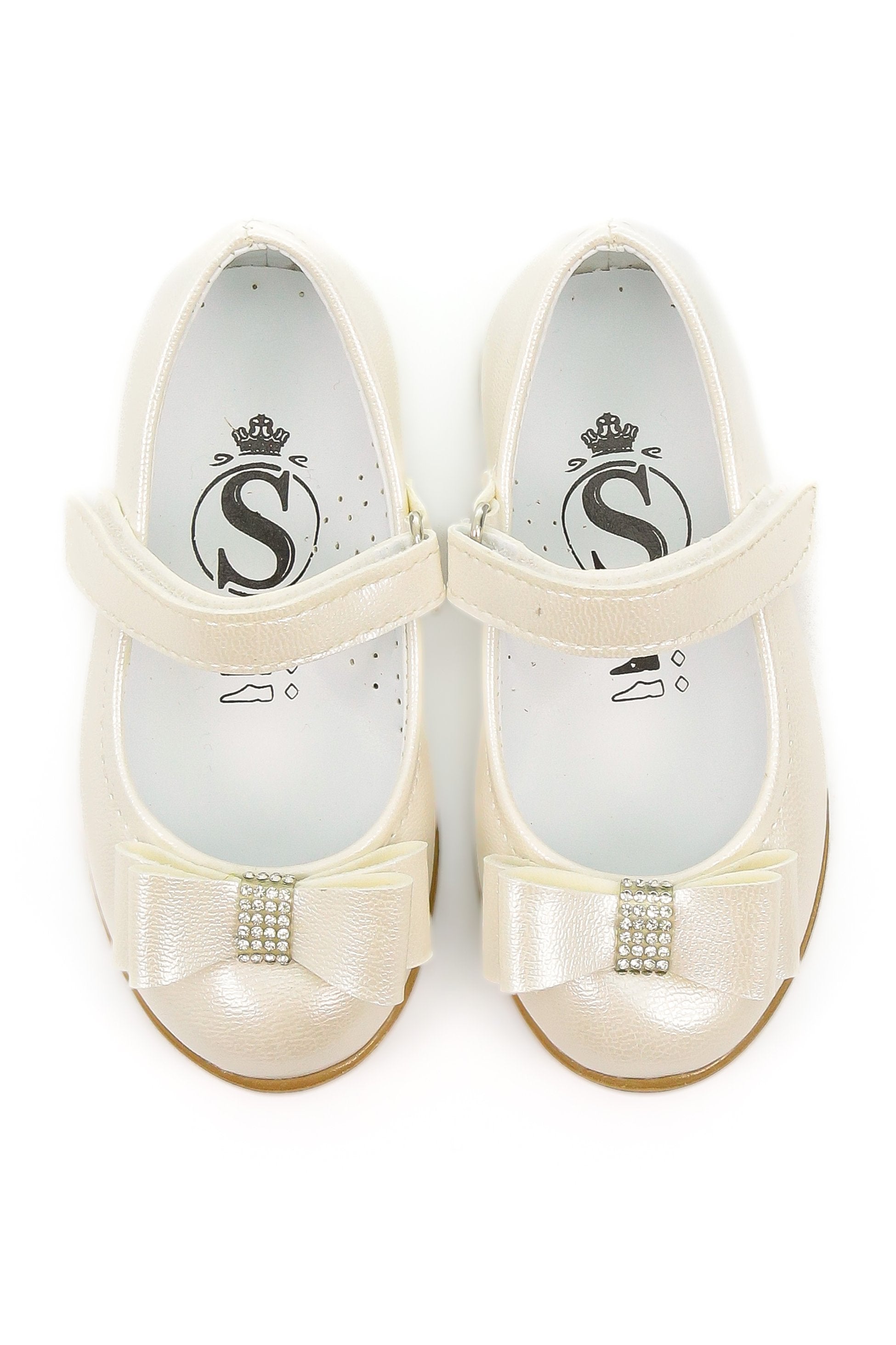 Girls Mary Jane Flat Patent Dress Shoes - LAYLA - Ivory