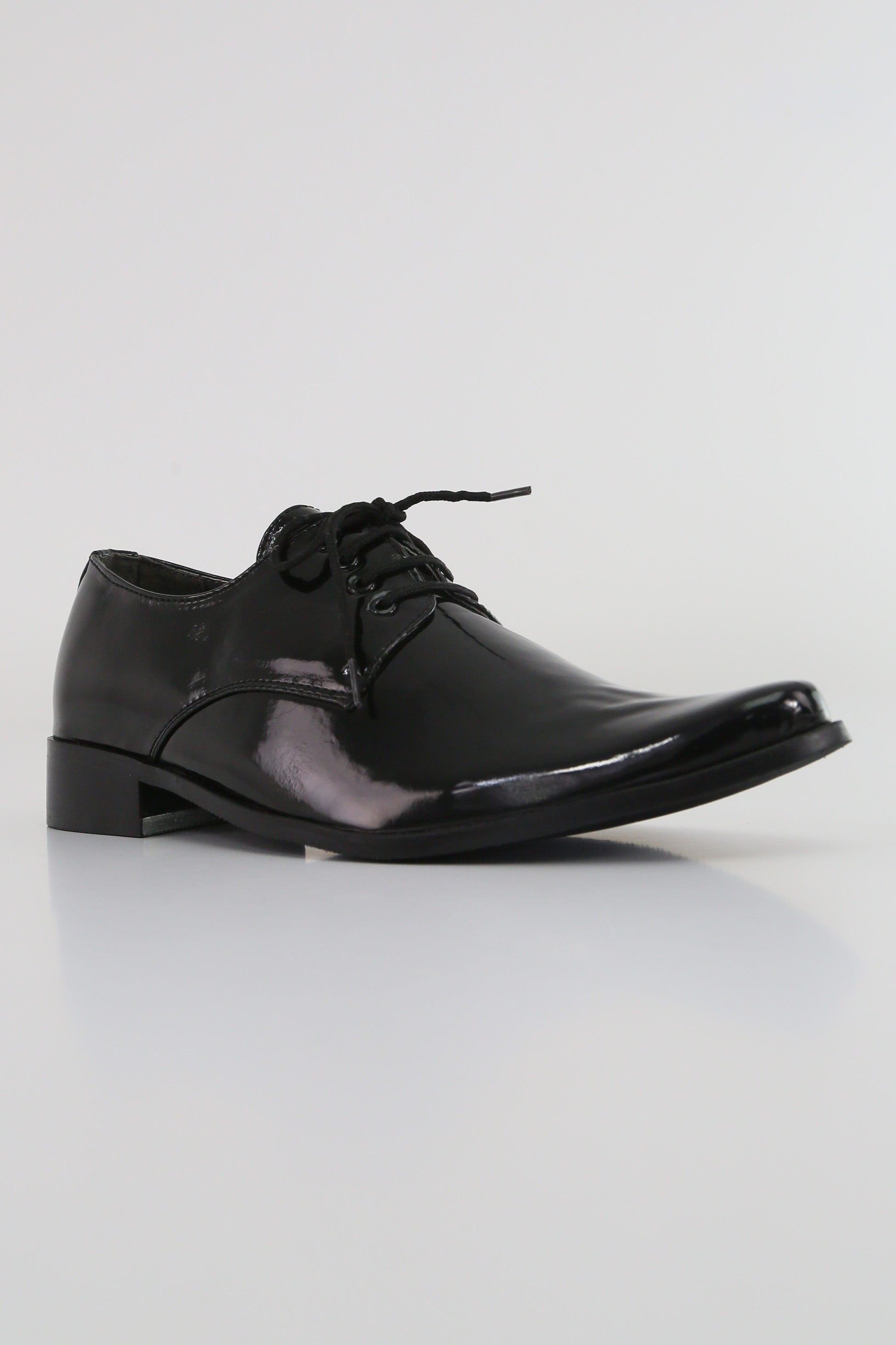 Boys Patent Leather Derby Shoes - GEORGE - Black