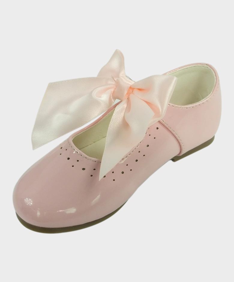 Girls Patent Mary Jane Flat Shoes - Pink