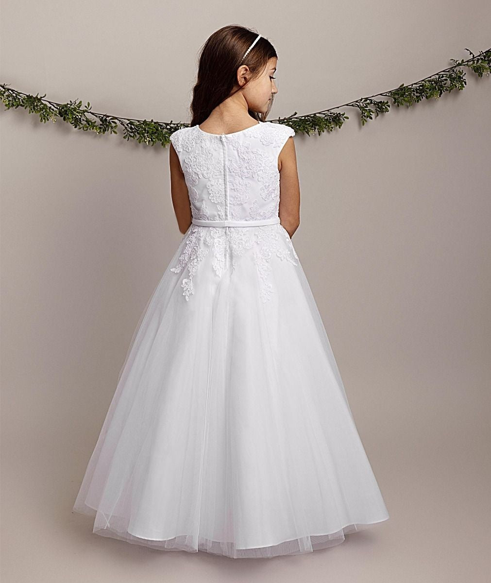 Girls Full-Length White Lace Dress – TIFFANY - White