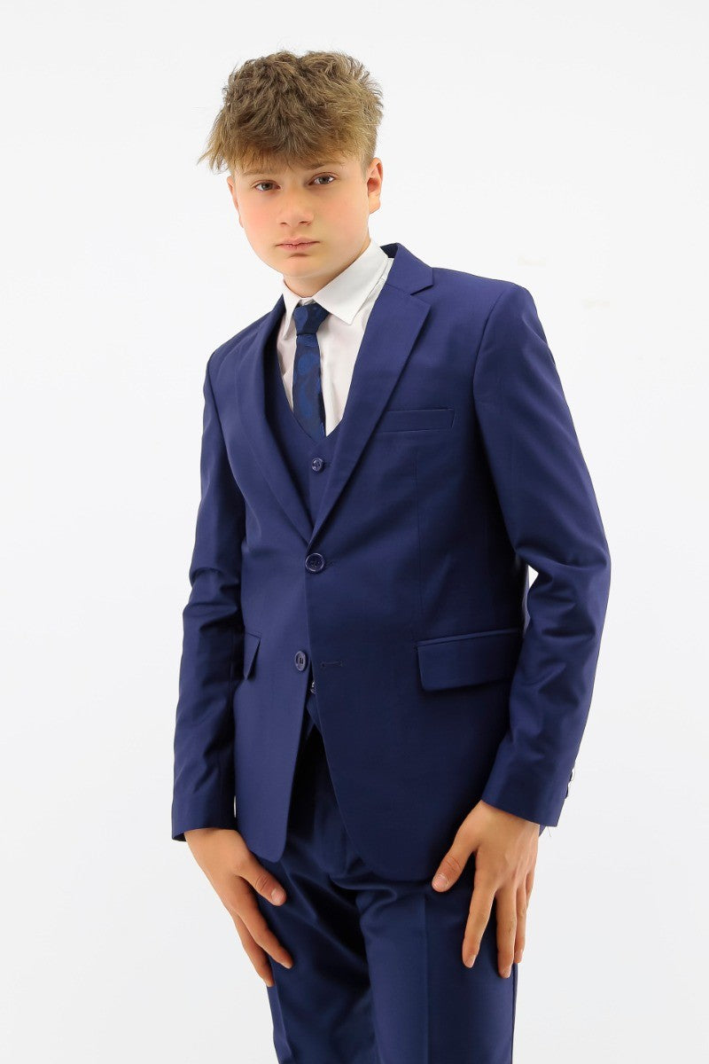 Boys Tailored Fit Formal Suit - Parliament Blue