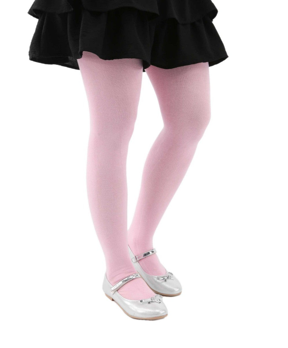 Girls Fleece Footed Ultra Soft Opaque Tights - Pink