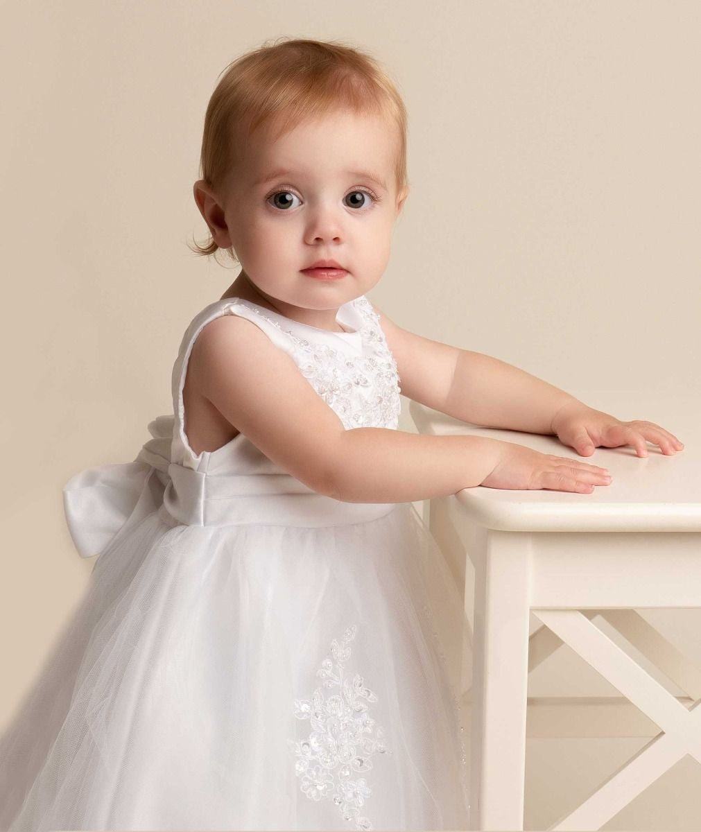 Baby Girls Christening Lace Dress – LAYLA - Ivory