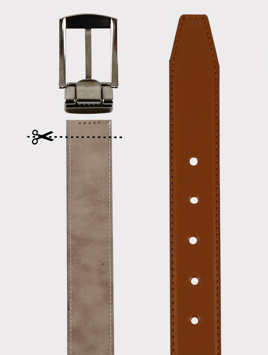 Boys Adjustable Leather Belt - Tan Brown