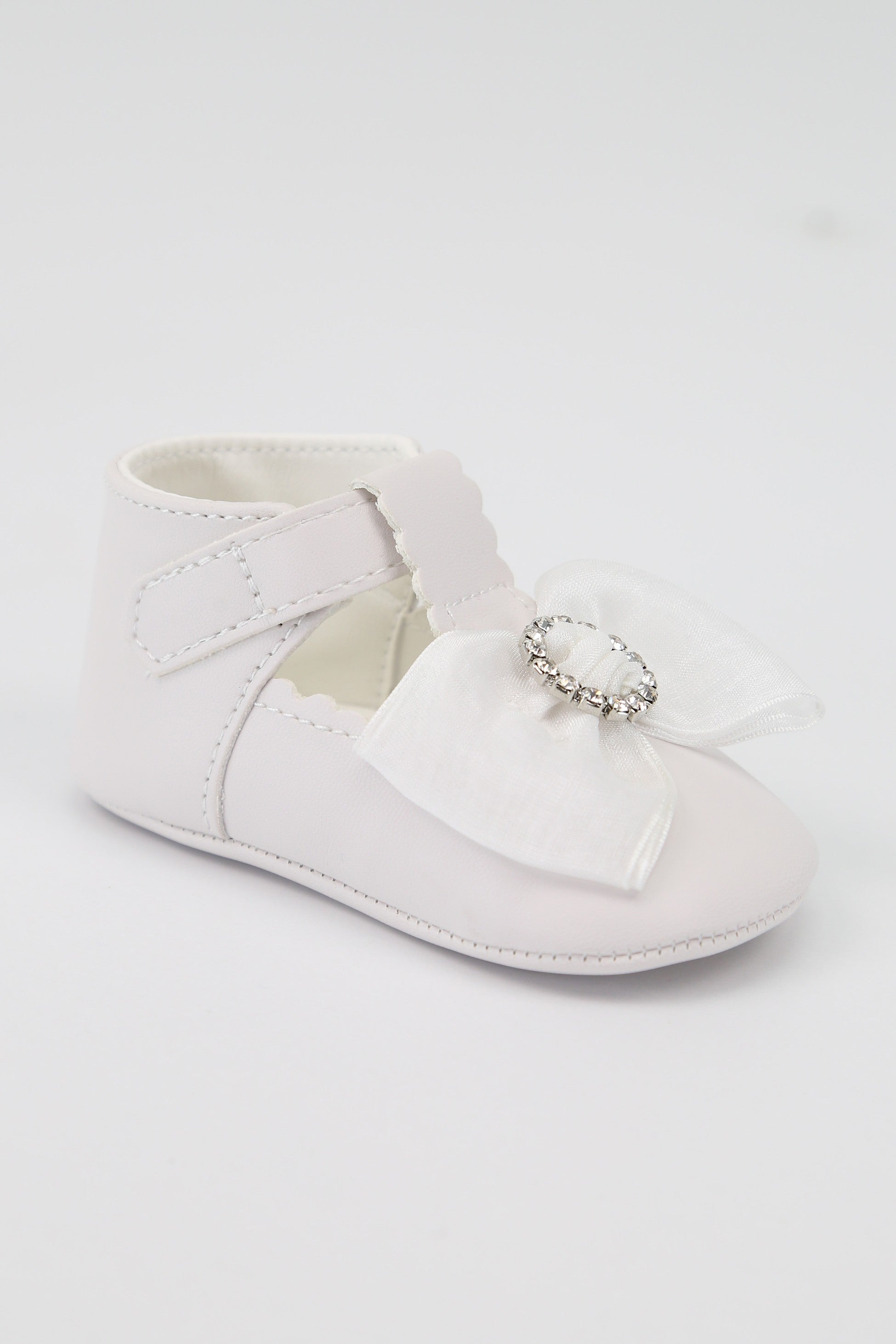 Baby Girls Rhinestones Christening Shoes - MILLIE - White