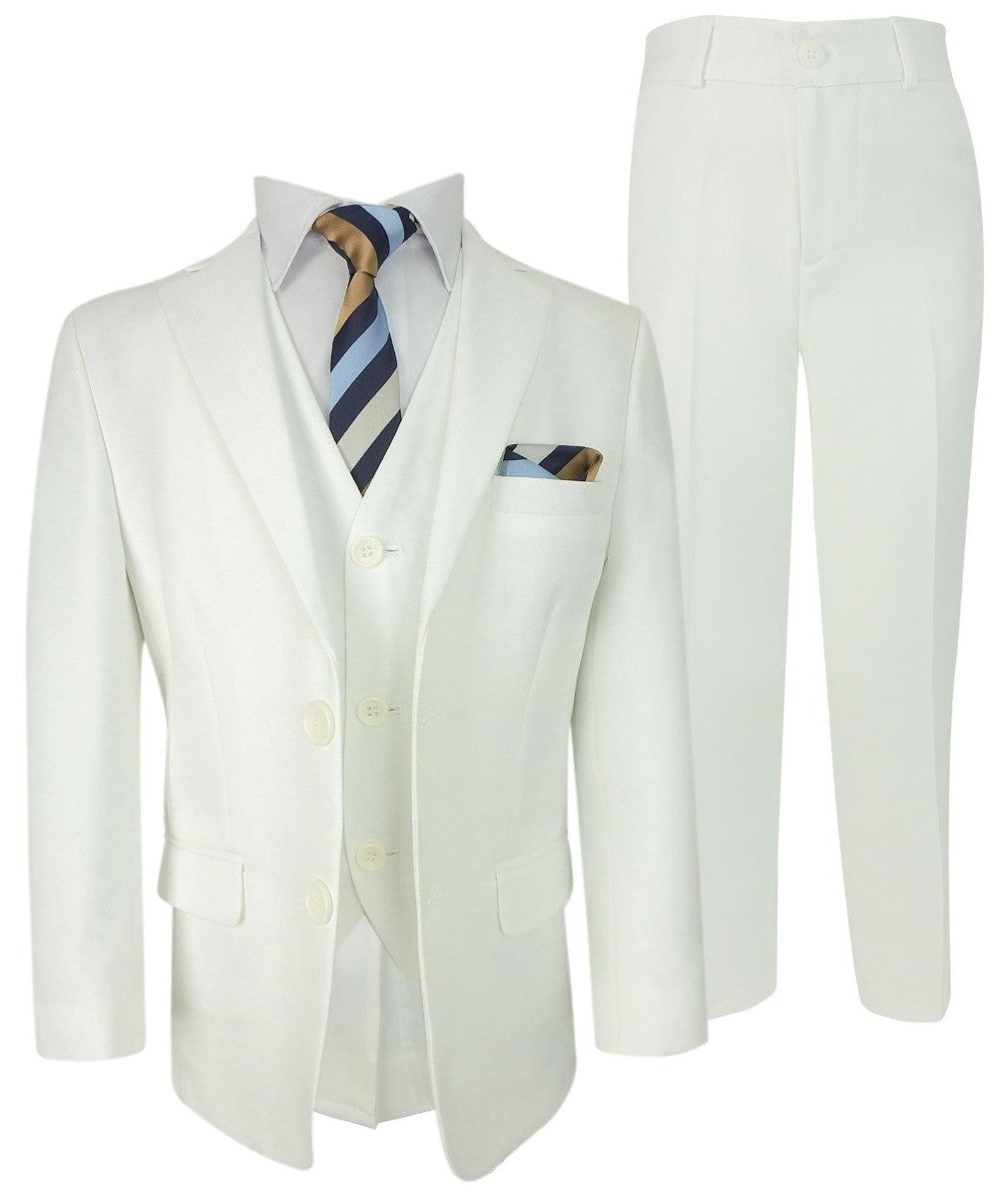 Boys Formal Communion Slim Fit Suit - Ivory