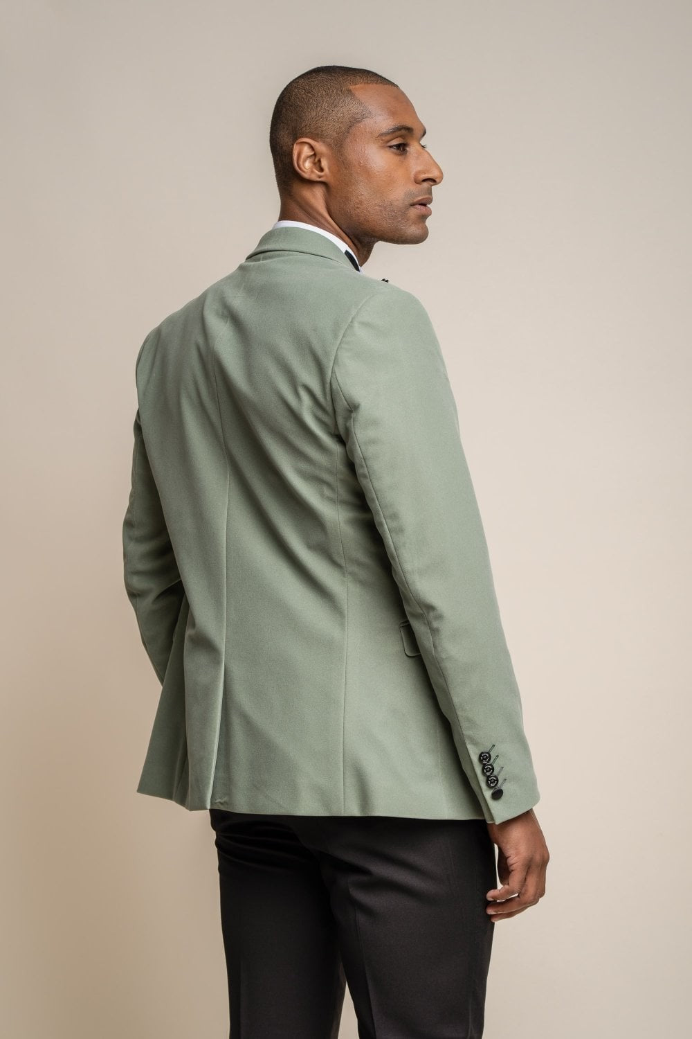 Men's Slim Fit Velvet Tuxedo Blazer - ROSA - Jade Green