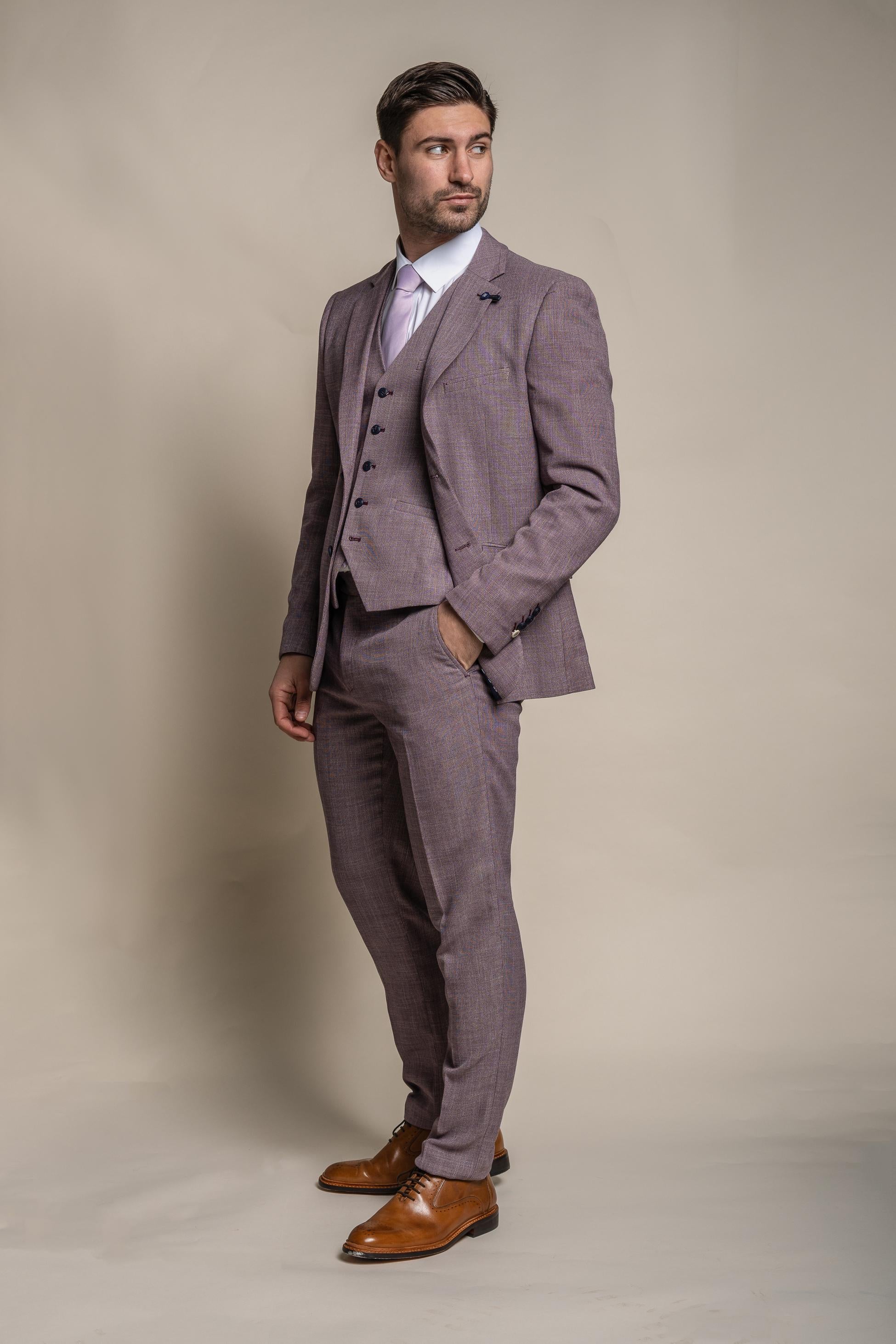 Men's Slim Fit Formal Suit - MIAMI - Lilac