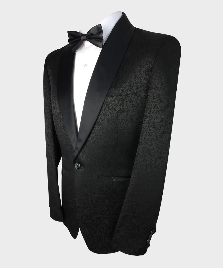 Men's Bella Slim Fit Tuxedo Shawl Lapel Suit - Black