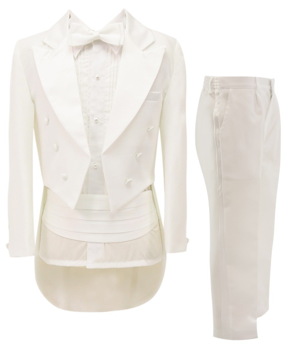 Boys Tuxedo Tail Suit - Ivory