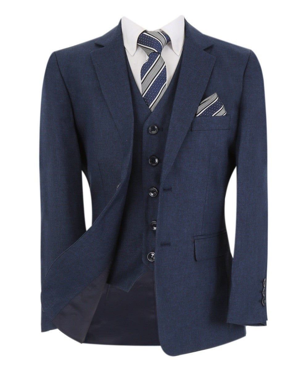 Boys Tailored Fit Formal Suit - LANDON - Navy Blue