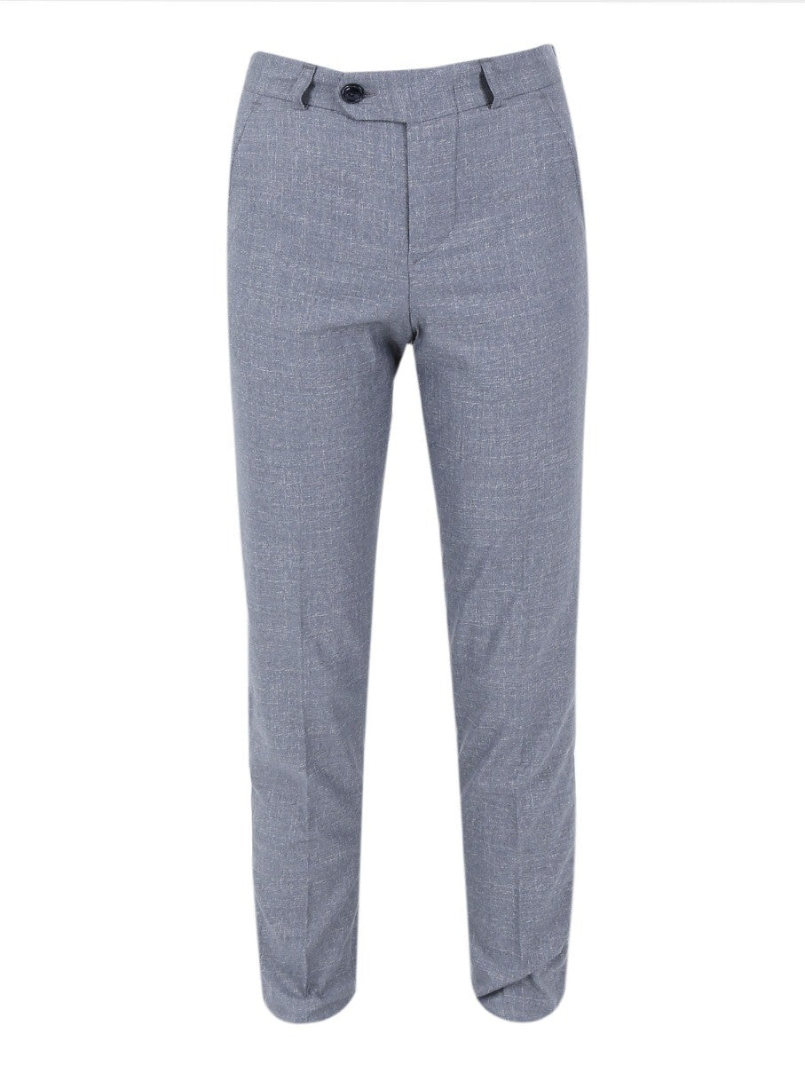 Boys Windowpane Check Slim Fit Suit Set - Light Grey