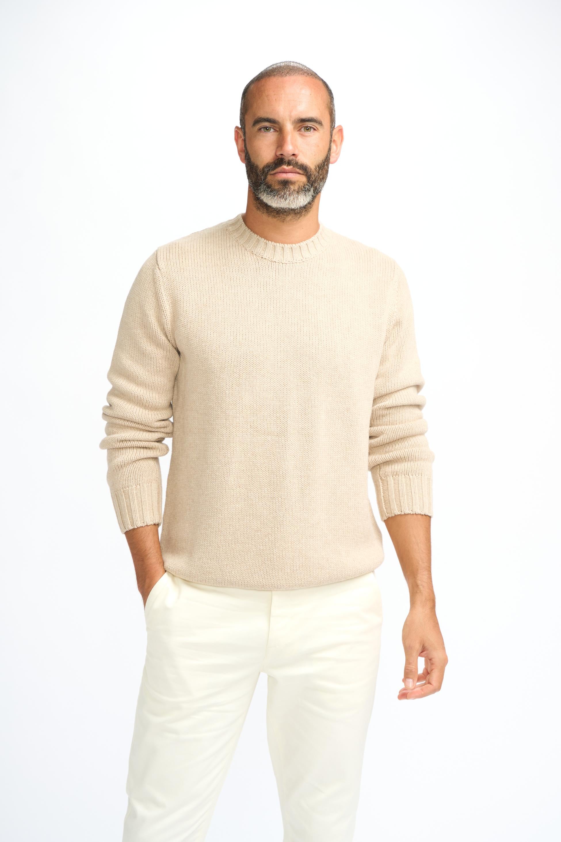 Men’s Classic Knit Pullover Jumper - FARREL - Fawn Brown