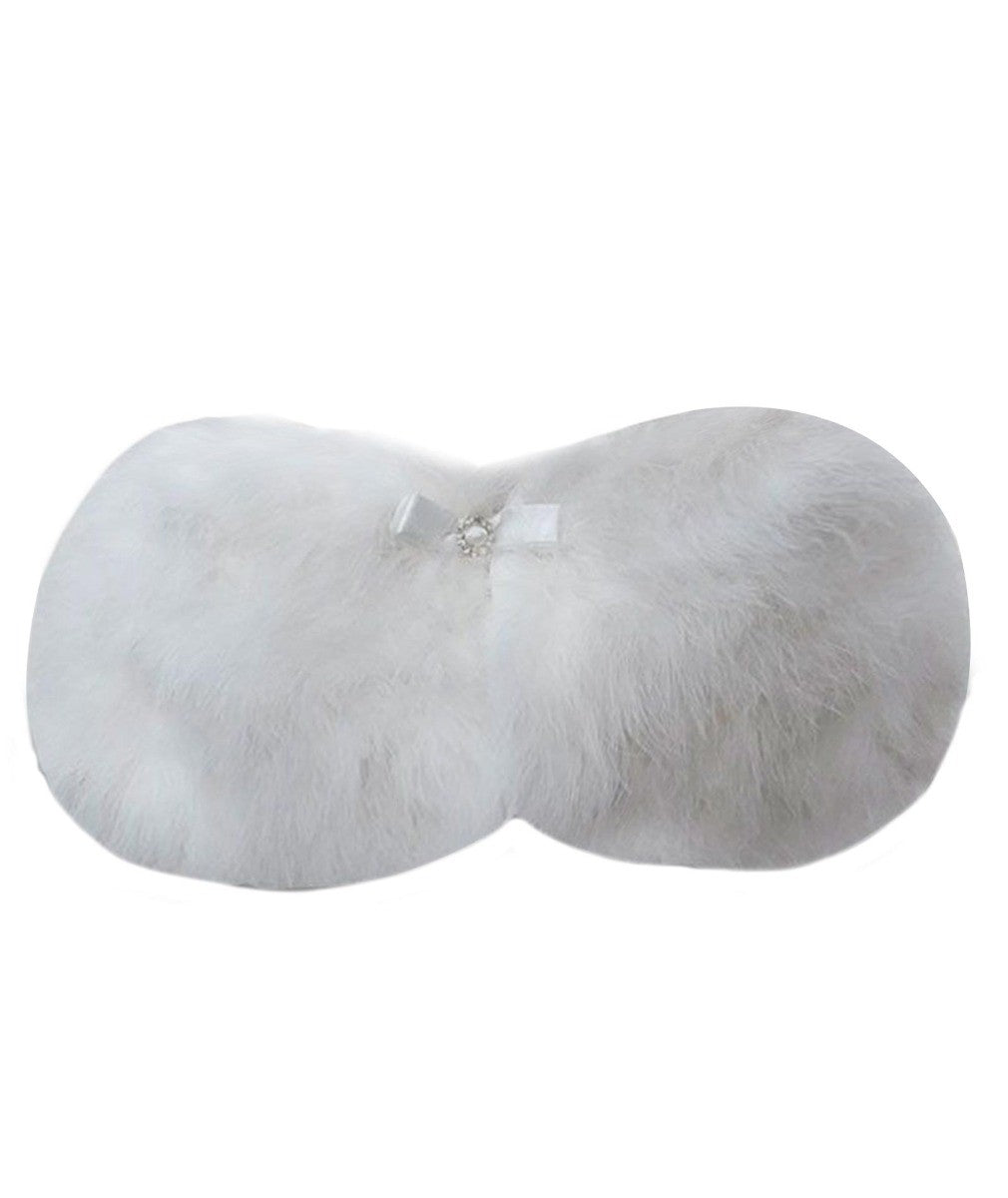 Girls Fur Bolero - Ivory